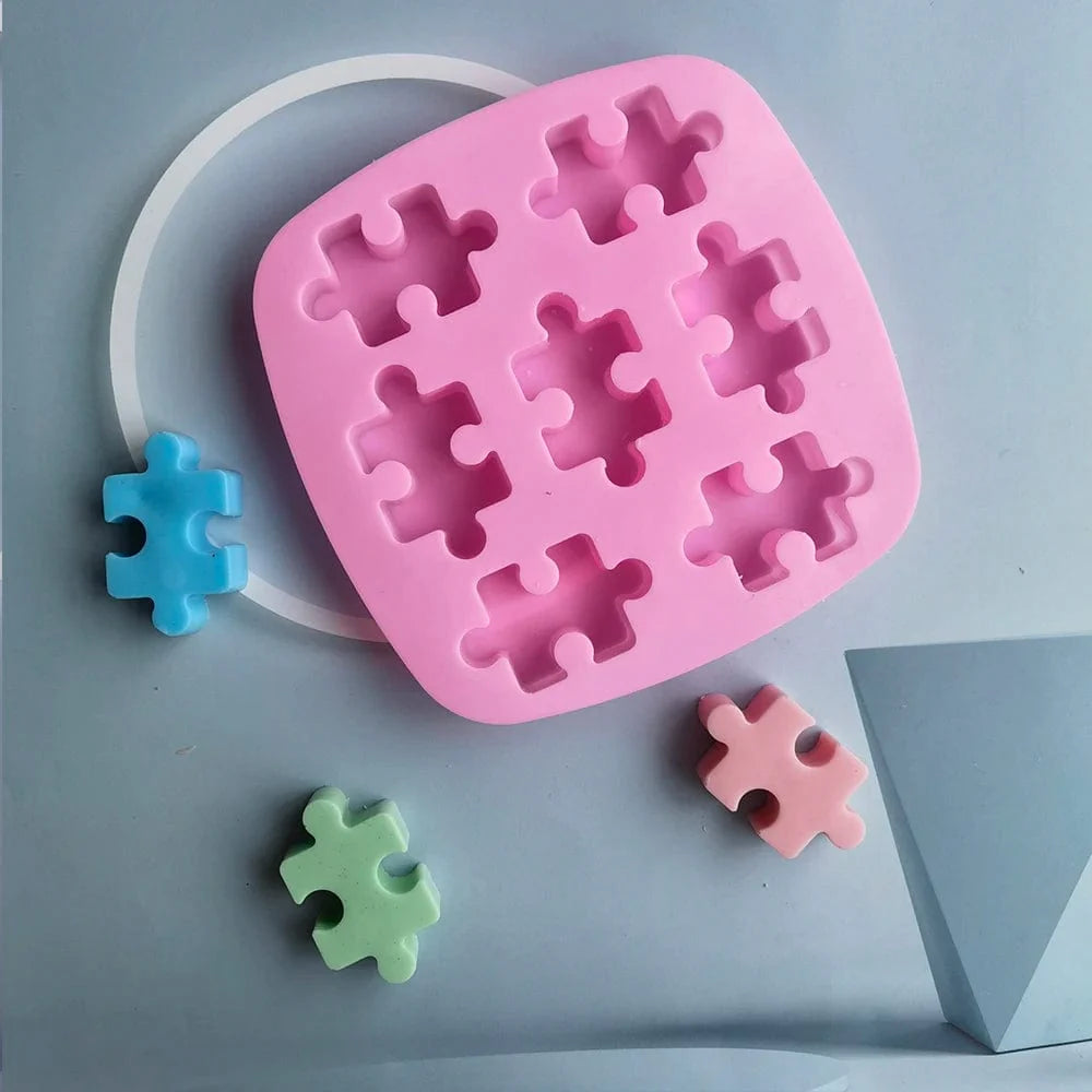 Kageform i silikone - puslespilsbrikker