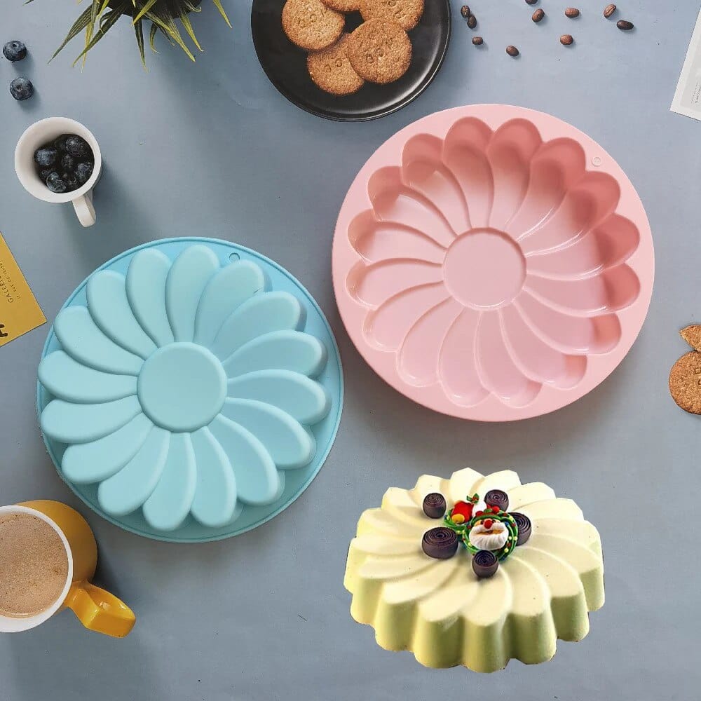 Blomsterformet kageform i silikone
