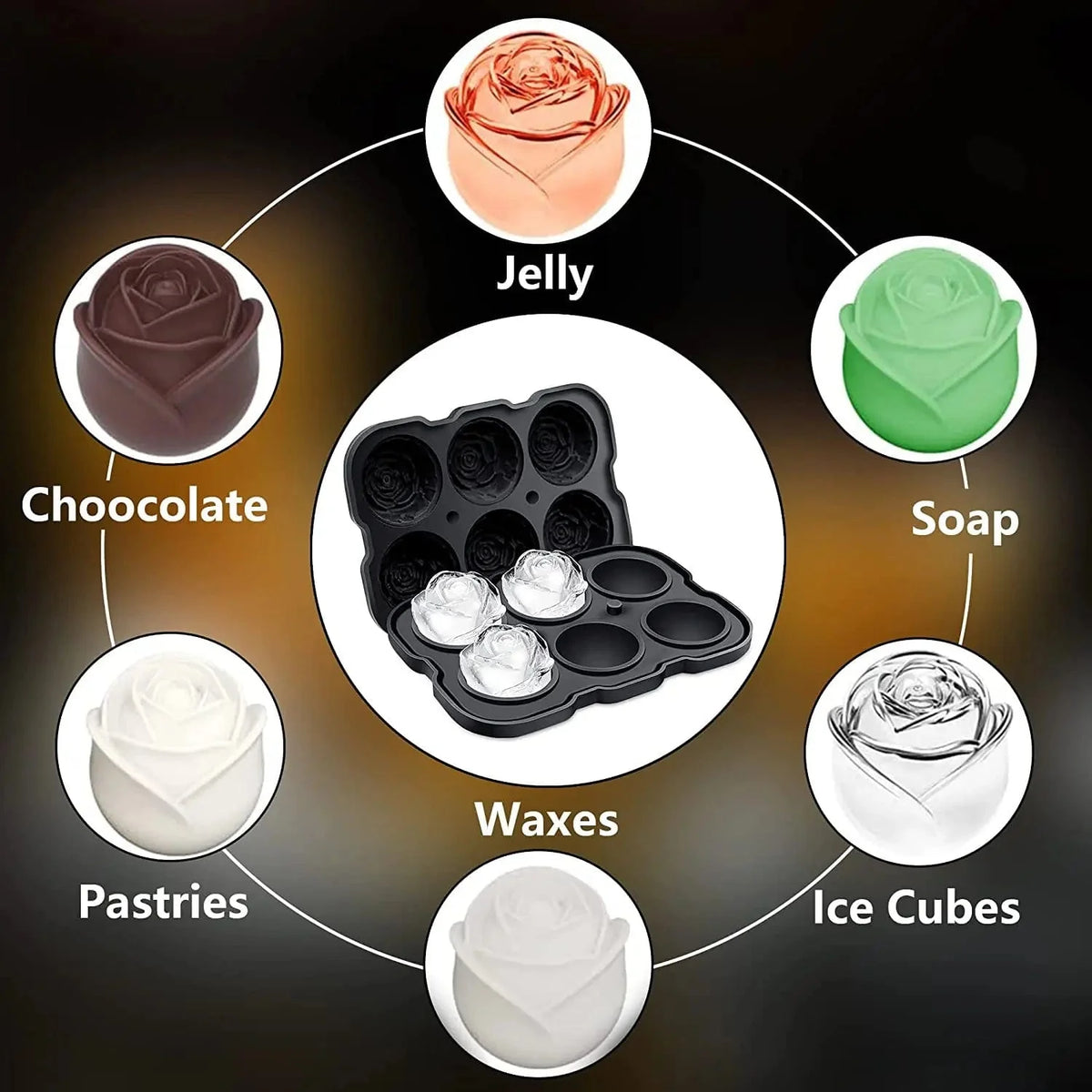 Pink silikoneisform, 6 isskeer - fødevarekvalitet