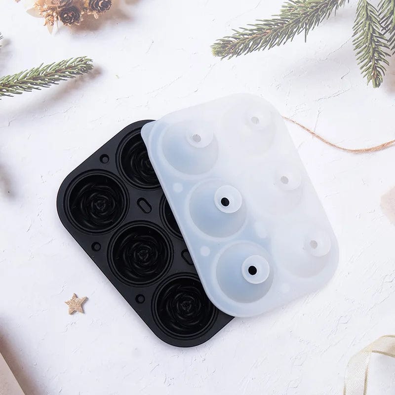 Pink silikoneisform, 6 isskeer - sort / 18,5x12,8x5,7 cm