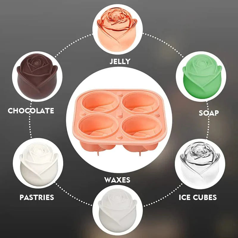 Form til isterninger med roser