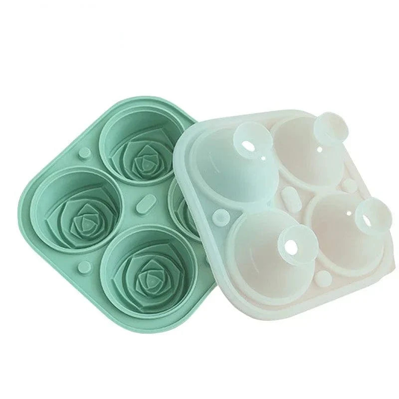 Isterningeform med grøn rose