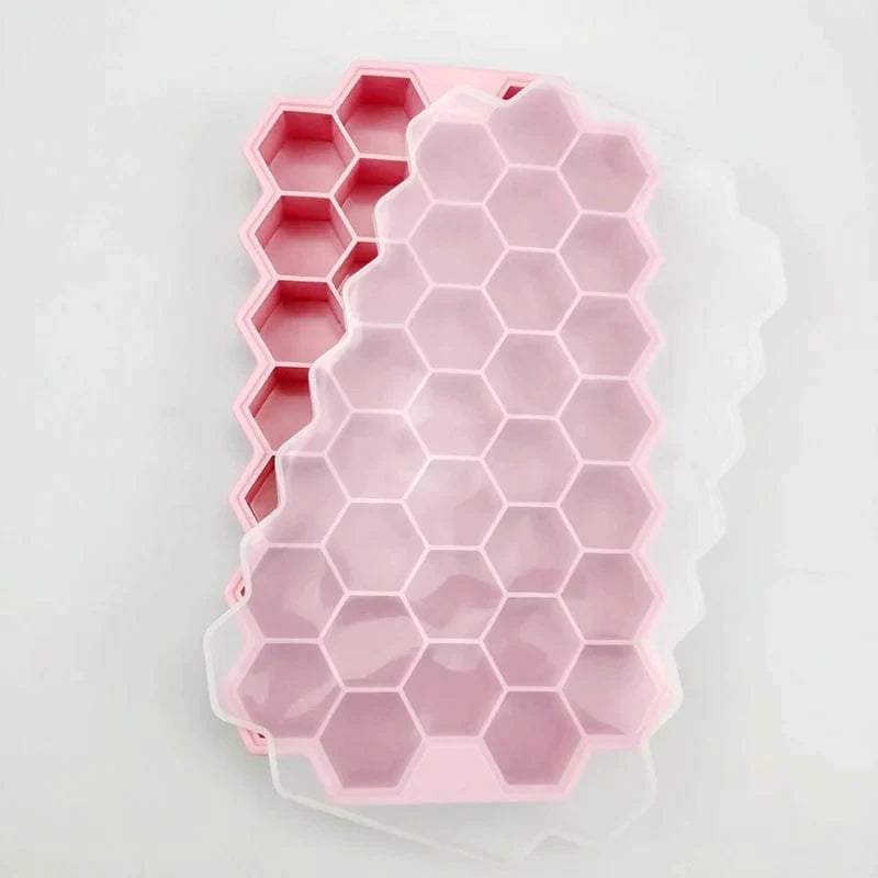 Silikone isterningeform 37 terninger - miljøvenlig - BPA-fri Pink / 1PCS-37Cube