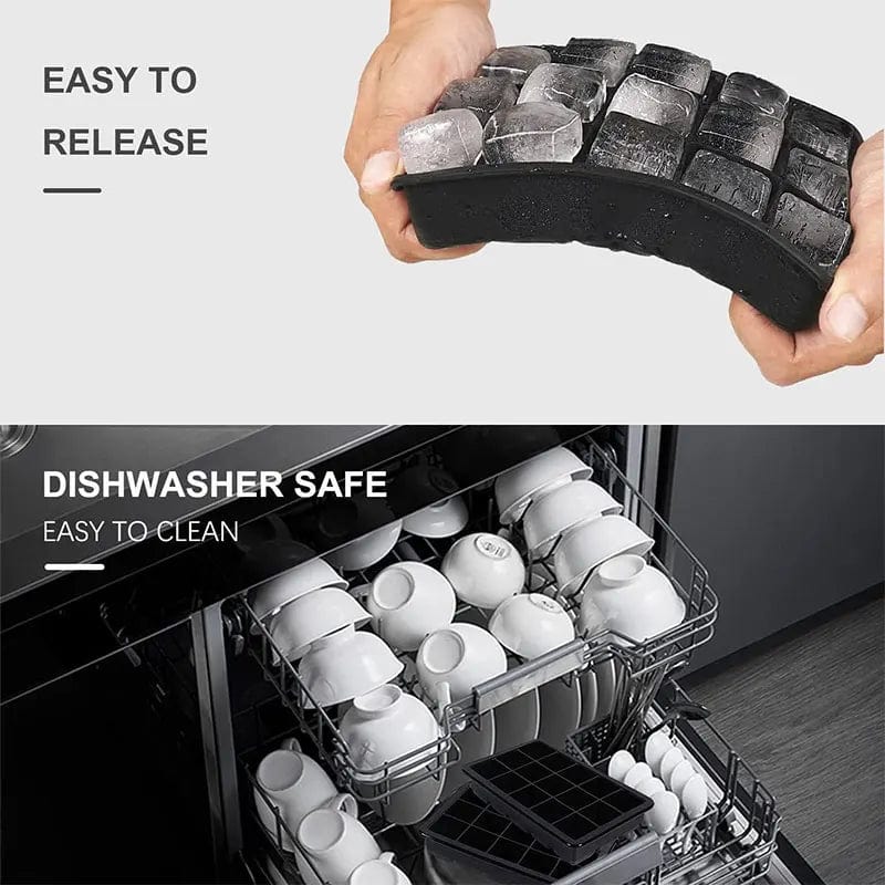 Isterningeform i silikone med låg