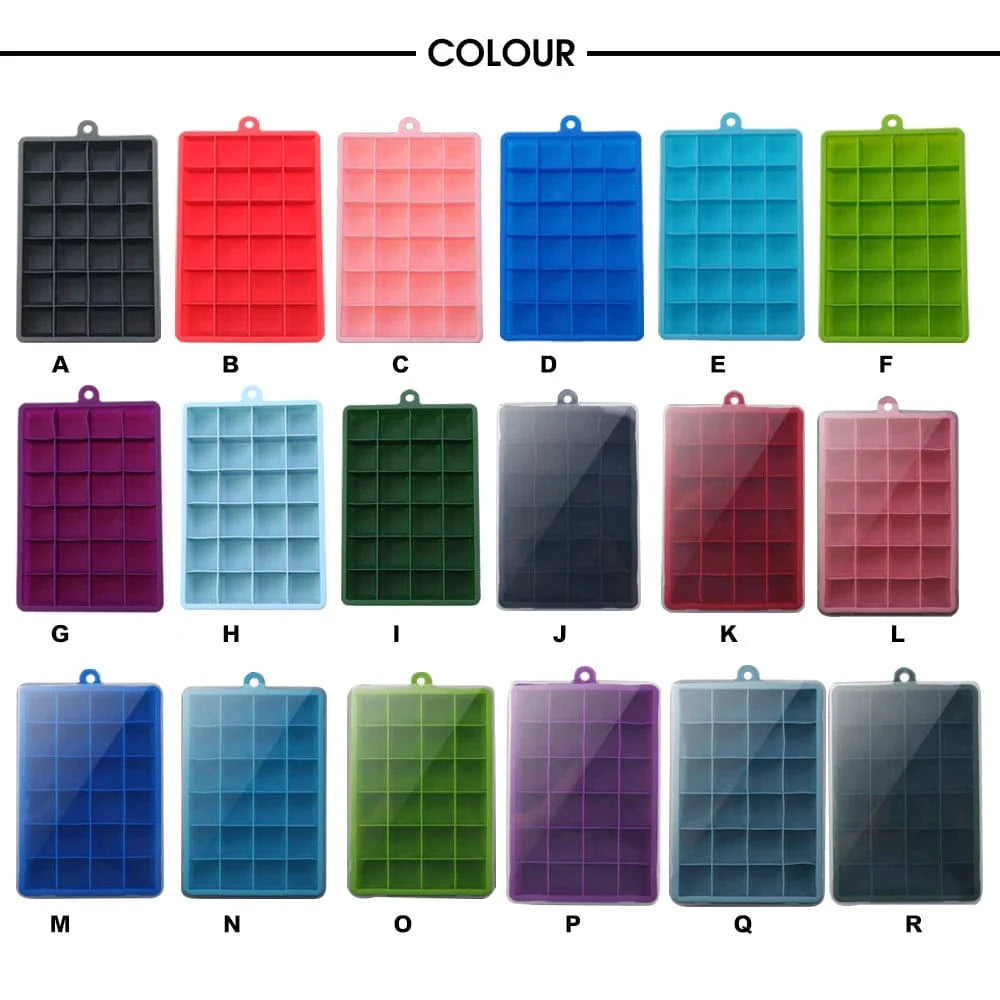 Silikoneisterningeform med låg: cocktailterning, ost, gelé - Miljøvenlig og praktisk - 24 hulrum