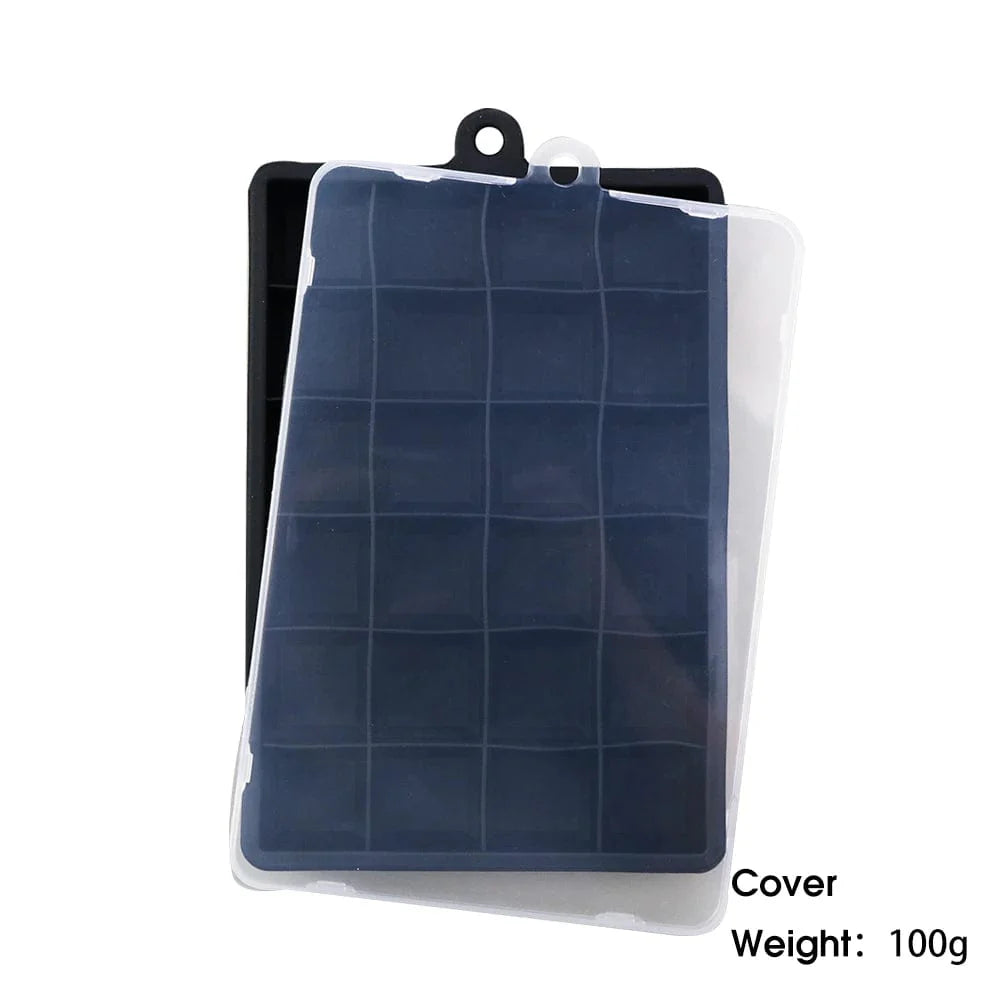 Silikoneisterningeform med låg: cocktailterning, ost, gelé - Miljøvenlig og praktisk - 24 hulrum J Cover Sort