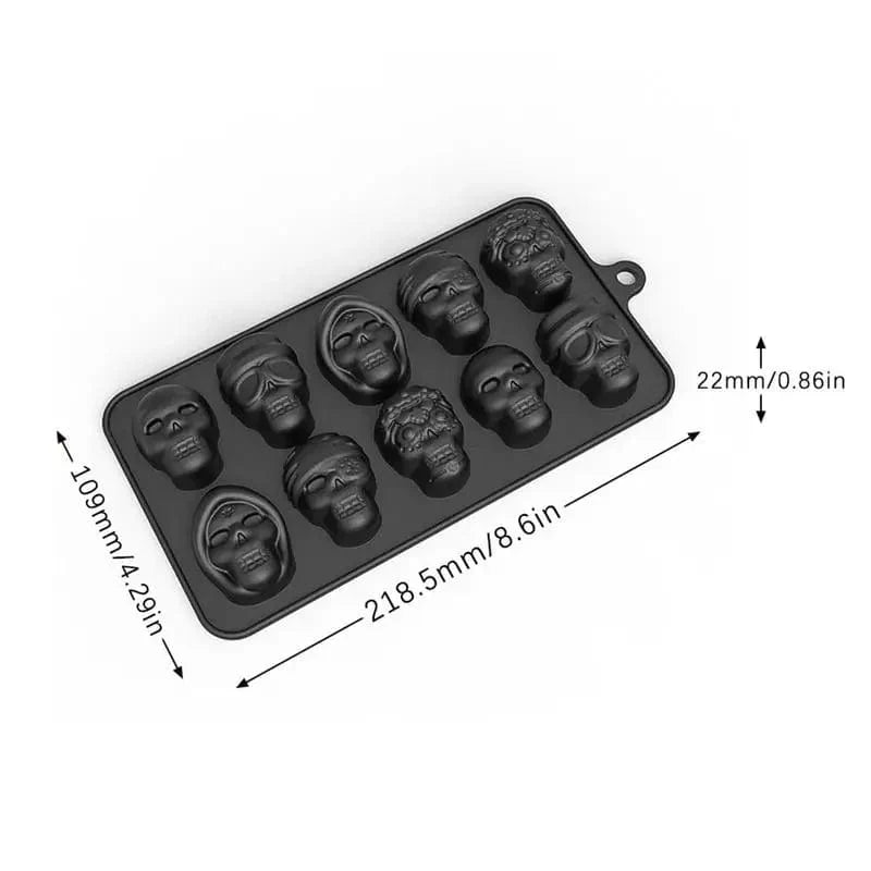 Skull and Crossbones Halloween Ice Cube Mould 10 cavities - Silikone holdbar og genanvendelig KINA