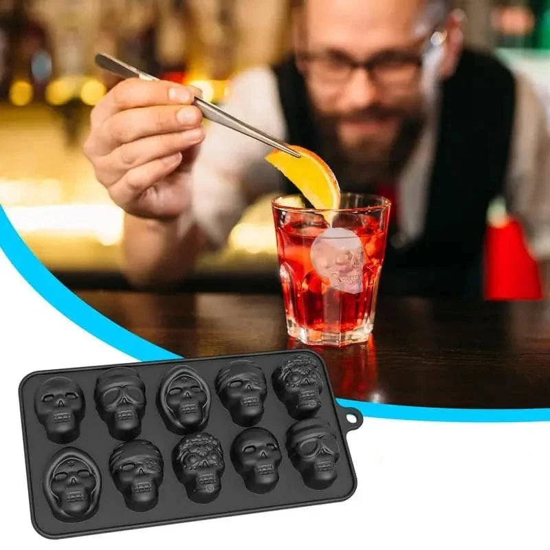 Skull and Crossbones Halloween Ice Cube Mould 10 cavities - Silikone holdbar og genanvendelig KINA