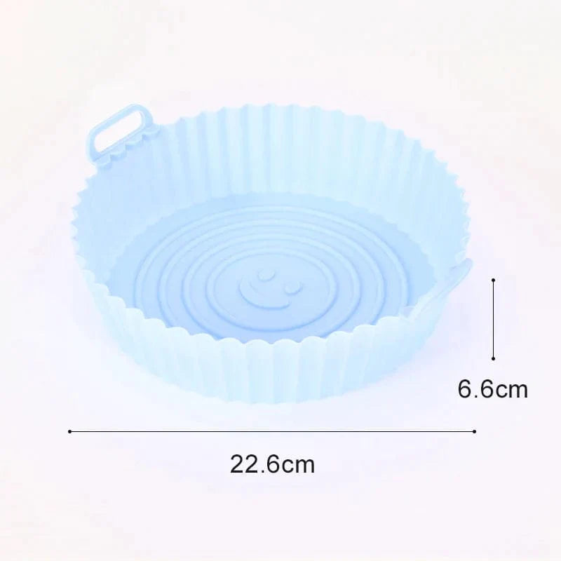 Runde silisoneforme til oliefri frituregryder Blå