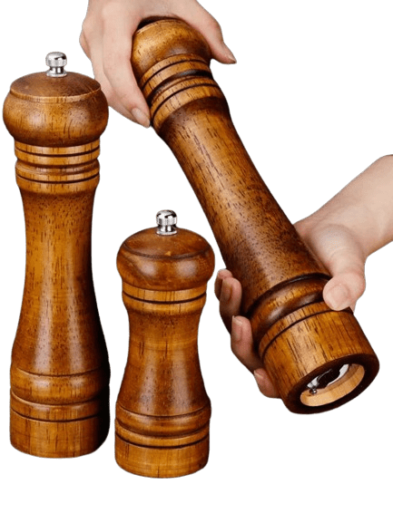 Salt- og peberkværn i massivt træ med justerbar keramisk kværn