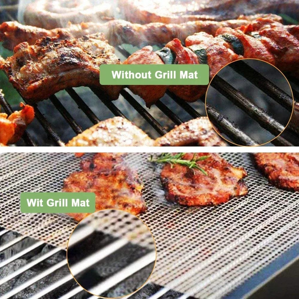 Non-stick Barbecue Mesh Mat Genanvendelig varmebestandig BBQ Baking Net Pad Kitchen Cooking BBQ Mat Liner Accessorie Outdoo BBQ Tool