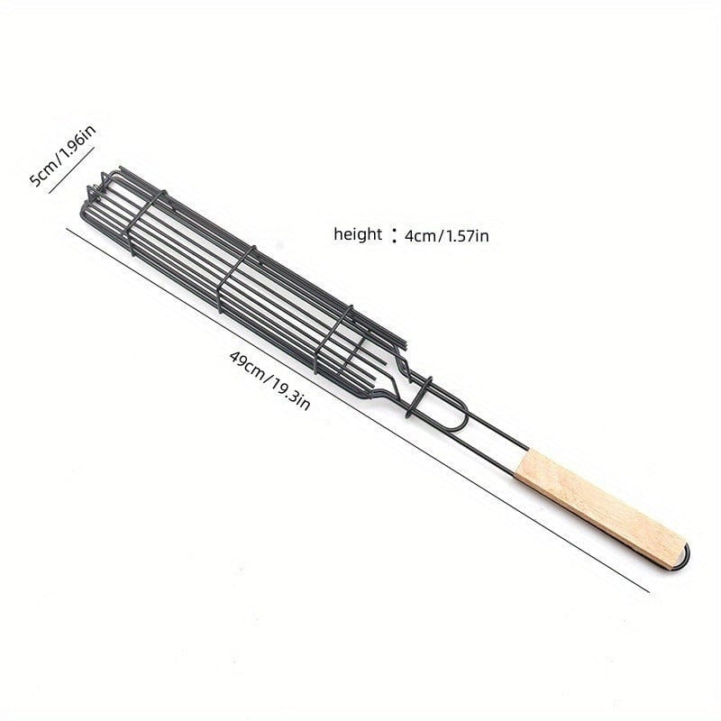 Kebabgrillkurv i non-stick rustfrit stål - Til hotdogs og pølser - Bærbar og praktisk grill
