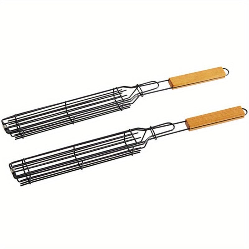 Kebabgrillkurv i non-stick rustfrit stål - Til hotdogs og pølser - Bærbar og praktisk grill