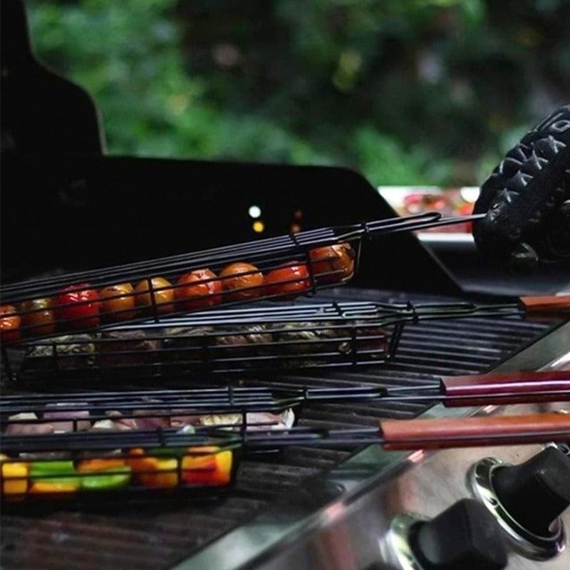 Kebabgrillkurv i non-stick rustfrit stål - Til hotdogs og pølser - Bærbar og praktisk grill