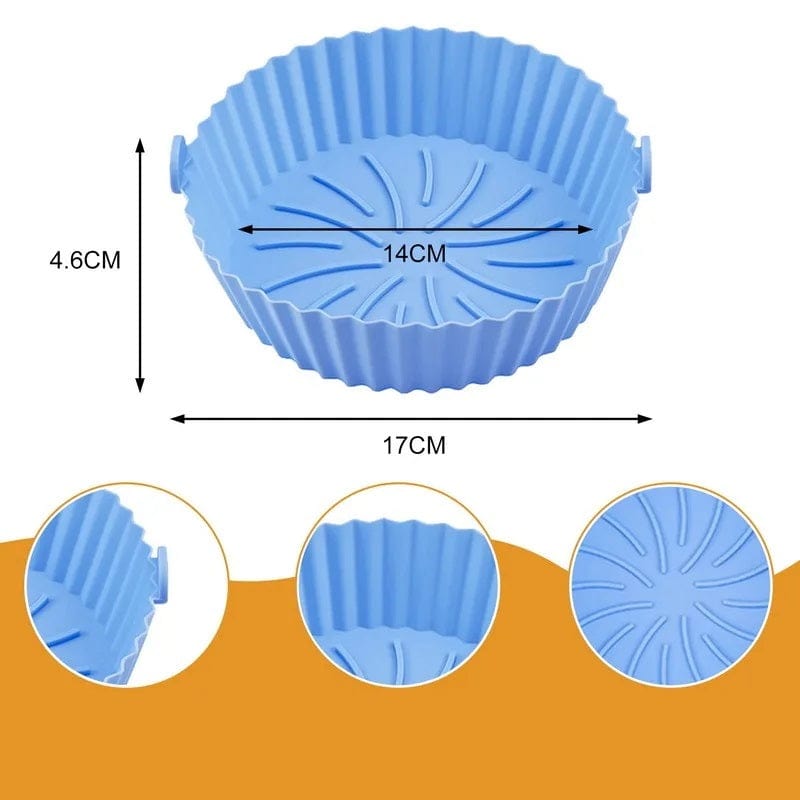 Silikone-madlavningskurv til luftfryser (14x17x4,6 cm) Blå