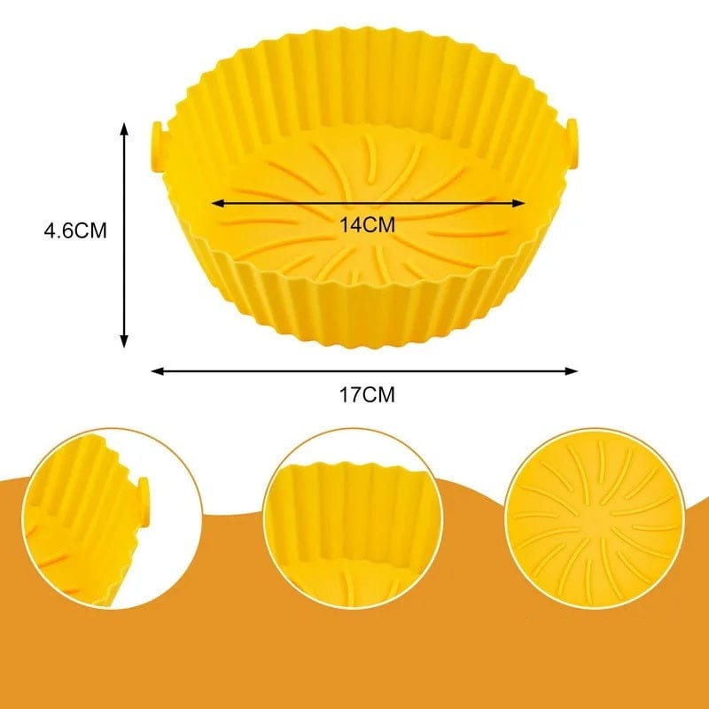 Silikone madkurv til oliefri frituregryde (14x17x4,6 cm) Gul