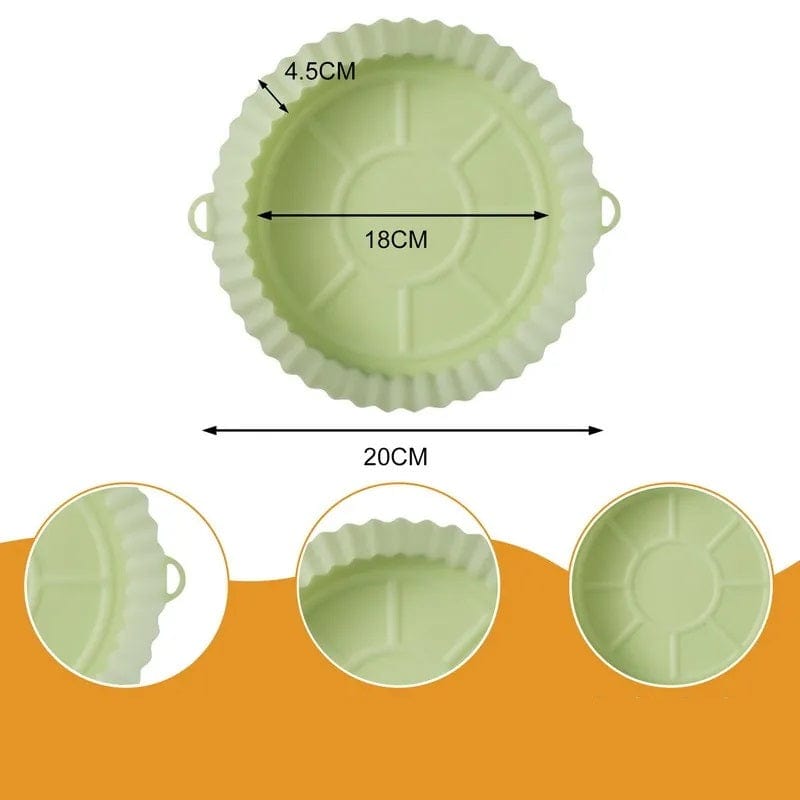 Silikone madkurv til oliefri frituregryde (18x20x4,5 cm) Grøn