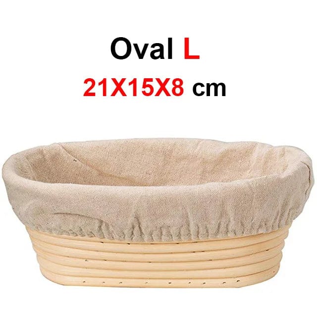 Rattan hævekurv til håndværksbrød - Sæt med 2 - Certificeret CE / CIQ / EEC / LFGB / SGS Oval 21X15X8