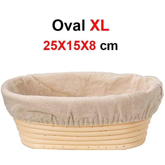 Rattan hævekurv til håndværksbrød - Sæt med 2 - Certificeret CE / CIQ / EEC / LFGB / SGS Oval 25X15X8