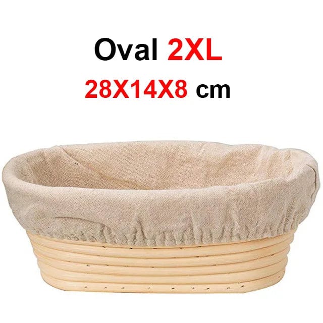 Rattan hævekurv til håndværksbrød - Sæt med 2 - Certificeret CE / CIQ / EEC / LFGB / SGS Oval 28X14X8