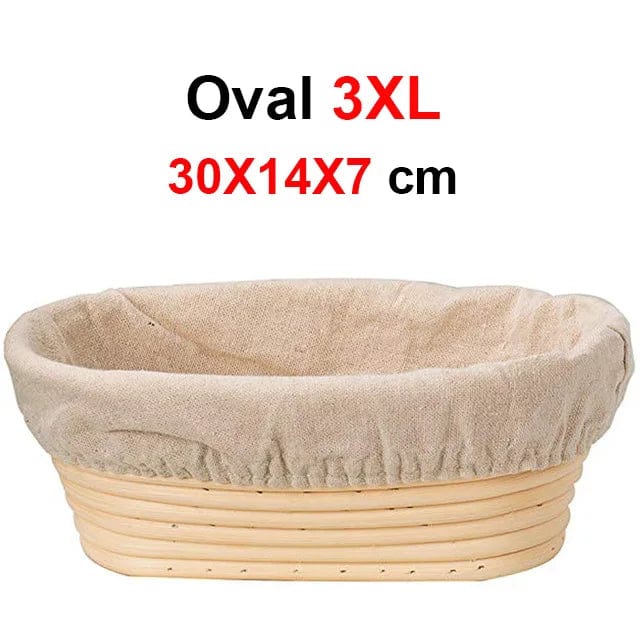 Rattan hævekurv til håndværksbrød - Sæt med 2 - Certificeret CE / CIQ / EEC / LFGB / SGS Oval 30X14X7