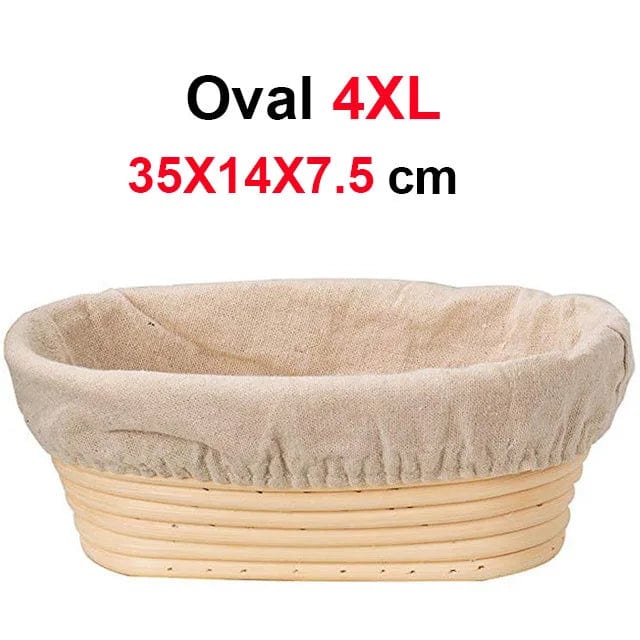 Rattan hævekurv til håndværksbrød - Sæt med 2 - Certificeret CE / CIQ / EEC / LFGB / SGS Oval 35X14X7.5