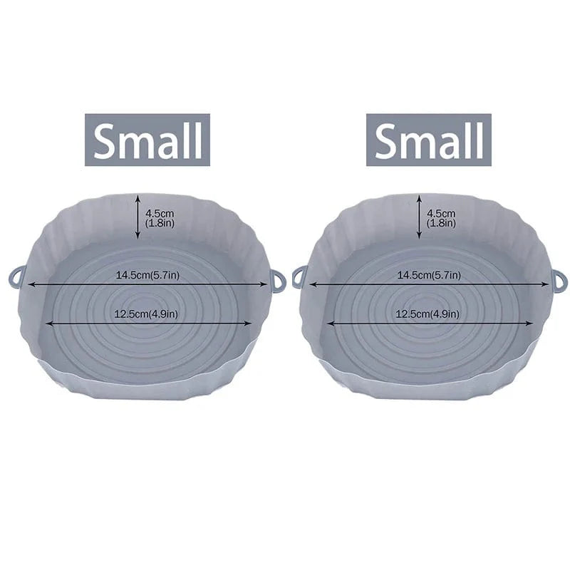 Genanvendelig silikonekurv til oliefri frituregryder - sæt med 3 - miljøvenlig grå - lille - 2 stk.