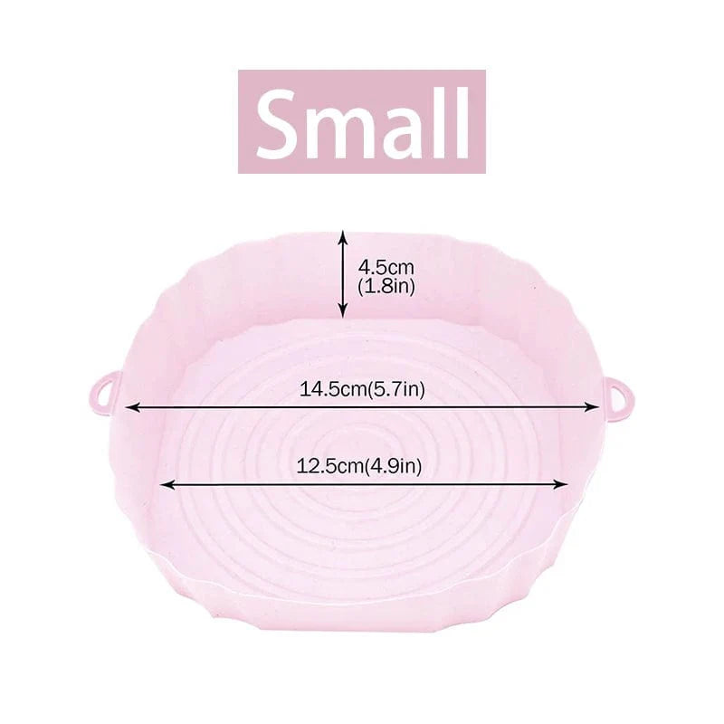 Genanvendelig silikonekurv til oliefri frituregryder - Sæt med 3 - Miljøvenlig Pink-Smal-1PCS