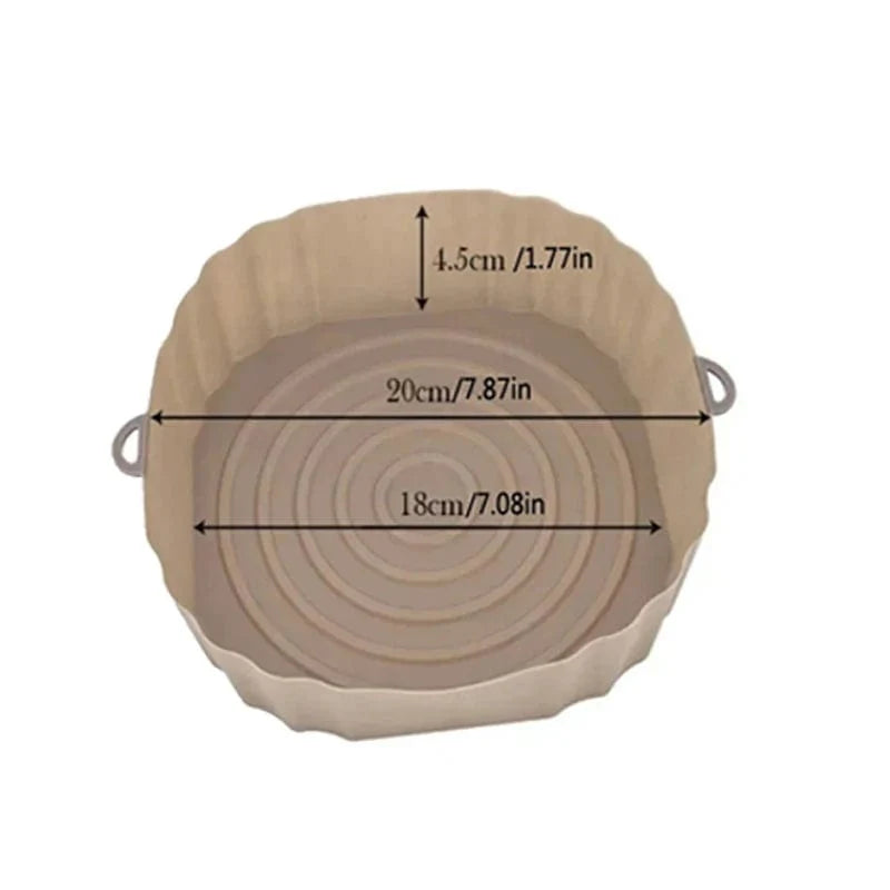 Silikone kurv til genanvendelig Air Fryer - Tilbehør til ovn, pizza, stegt kylling - Sort/blå - Justerbar størrelse Brun