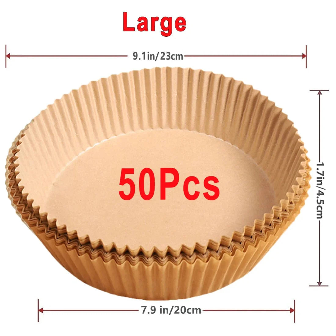 Stegepapir, 100/50 stykker, 16 cm, rund, hvid/brun : Miljøvenligt brunt køkkentilbehør 50 stk. 20 cm