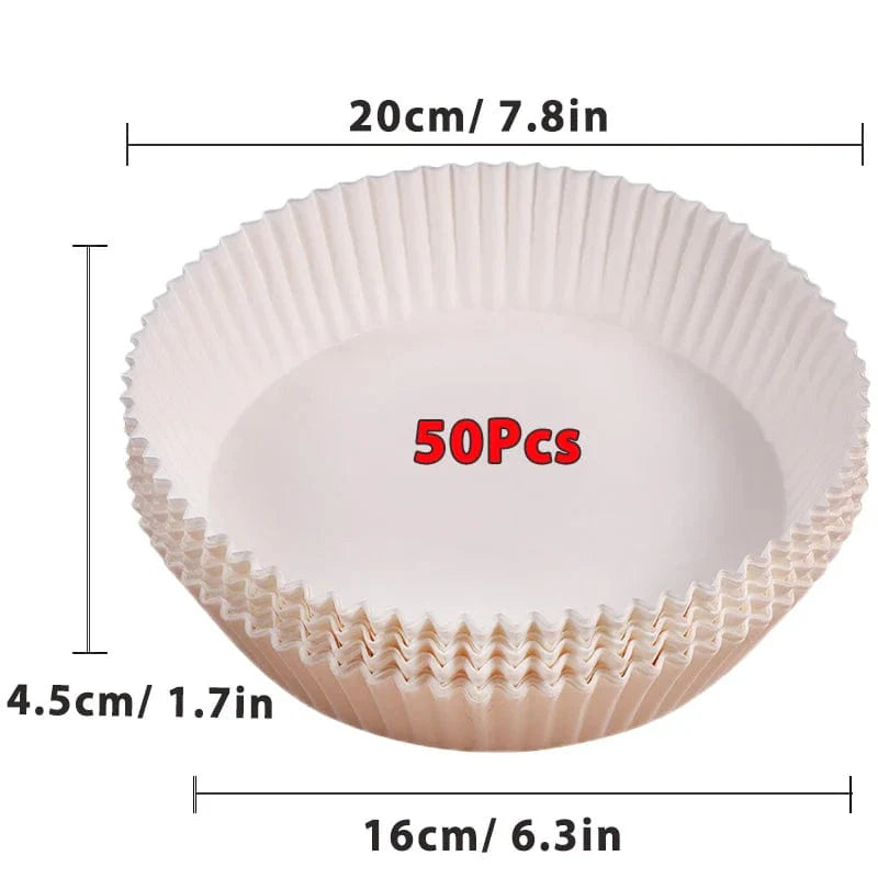 Stegepapir, 100/50 stykker, 16 cm, rund, hvid/brun : Miljøvenligt køkkenudstyr Hvid 50Pcs-16cm