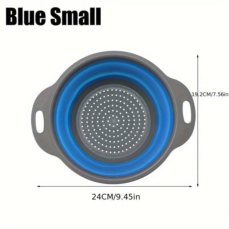 Foldbar pasta- og frugtdråbe i silikone - sæt med 2 - Grøn / Rød / Blå A / Lille