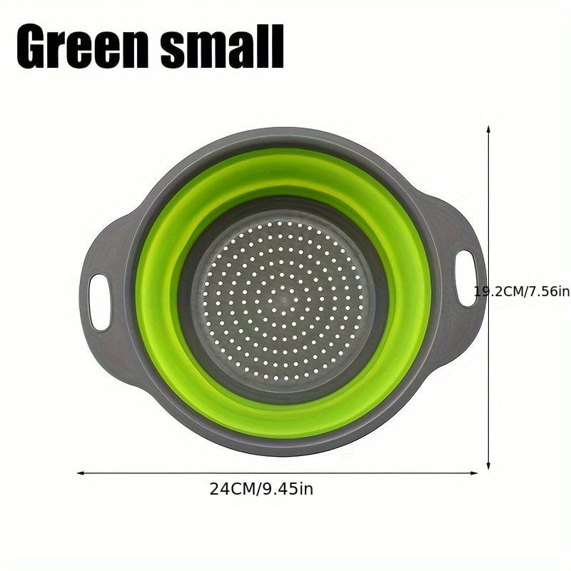 Foldbar pasta- og frugtdråbe i silikone - sæt med 2 - Grøn / Rød / Blå Grøn / Lille