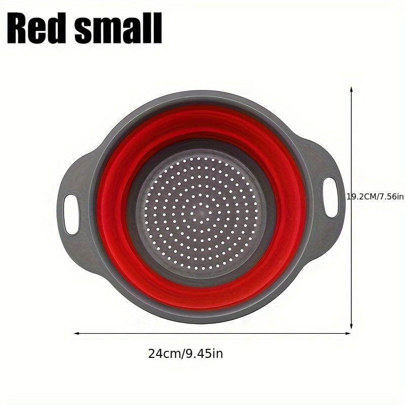 Foldbar pasta- og frugtdråbe i silikone - sæt med 2 - grøn / rød / blå rød / lille