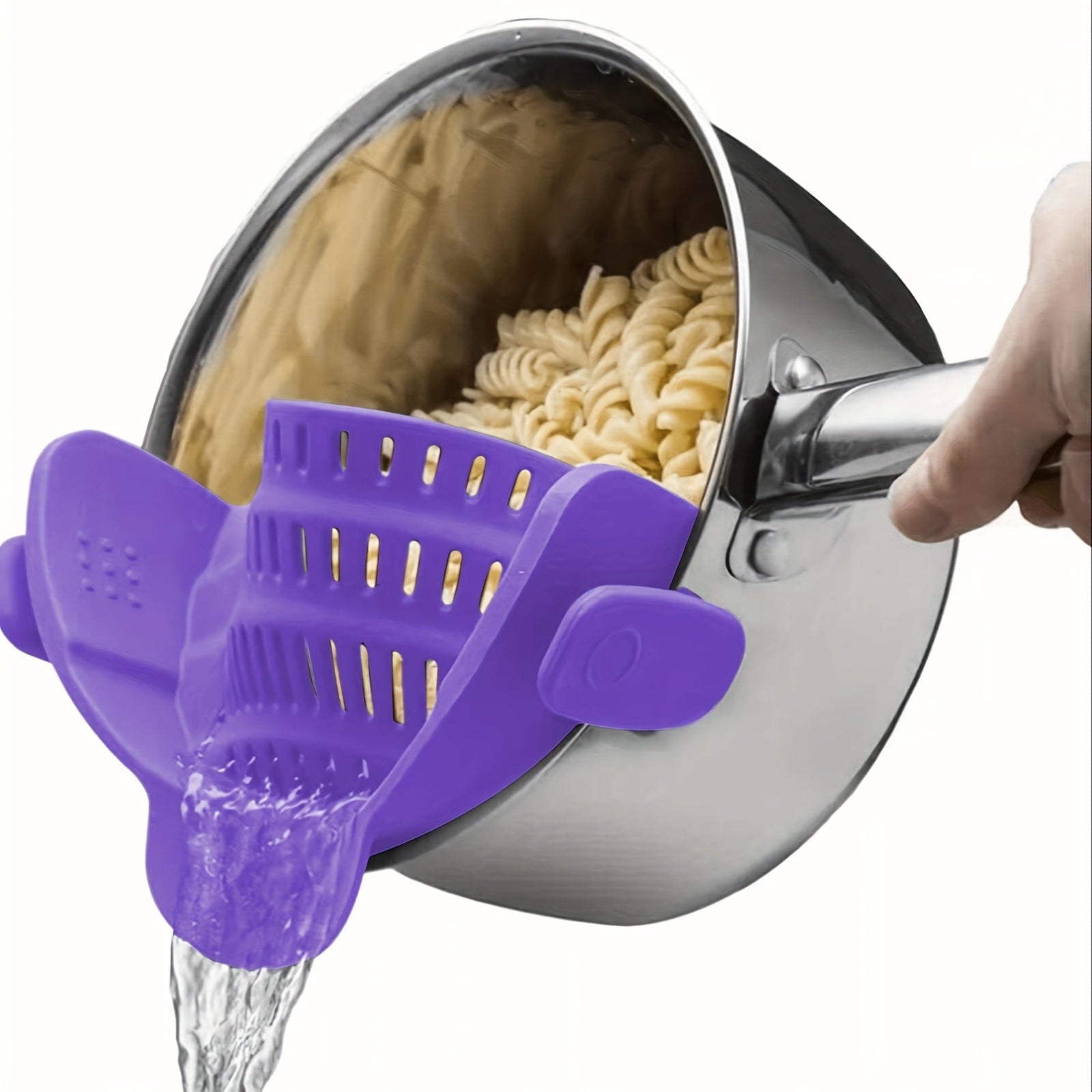 Silikonesigte til gryderetter - nem sigtning, manuel, frugt, grøntsager - NL25678 Purple