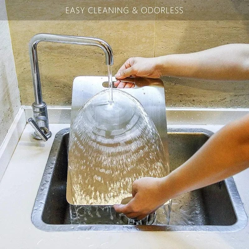 Multifunktionelt køkkenskærebræt i rustfrit stål