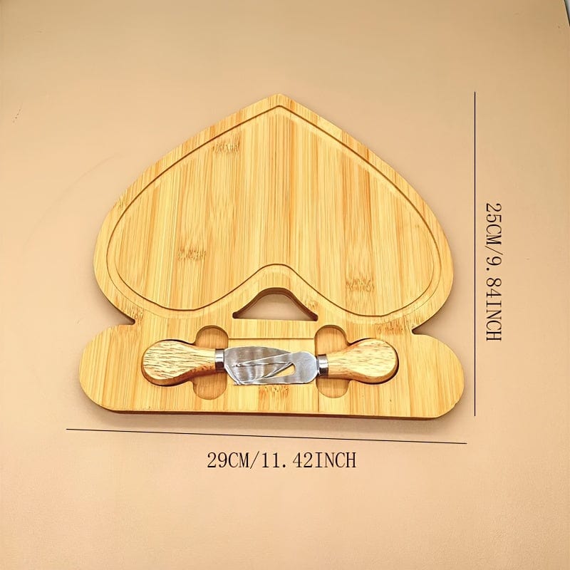 Skærebræt og ostekniv i bambus - ideel til frugt, ost og smør - perfekt gave til fars og mors dag