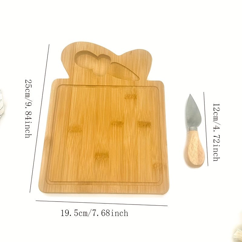 Skærebræt og ostekniv i bambus - ideel til frugt, ost og smør - perfekt gave til fars og mors dag