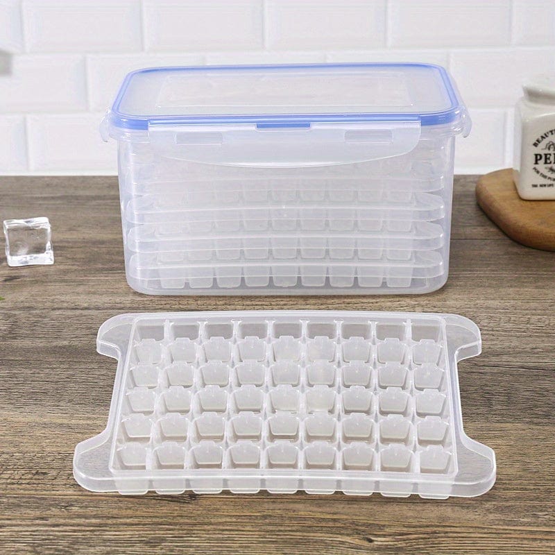 Isterningebakke med låg og bakke, sæt med 3/5/8, 54 hulrum pr. bakke, til drinks, whisky, cocktails 5x54