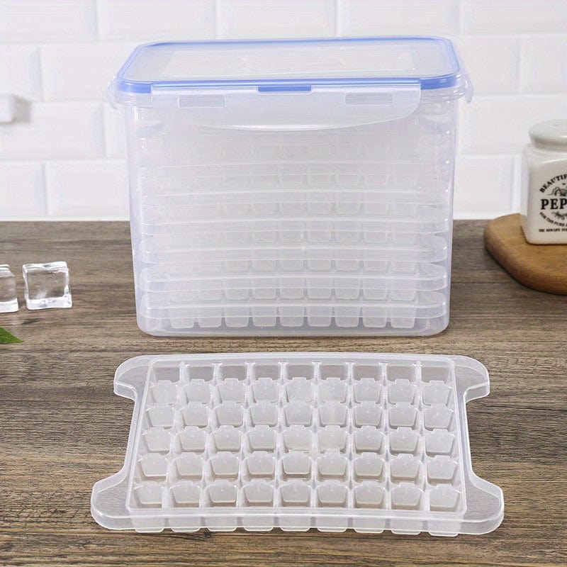 Isterningebakke med låg og bakke, sæt med 3/5/8, 54 hulrum pr. bakke, til drinks, whisky, cocktails 8x54