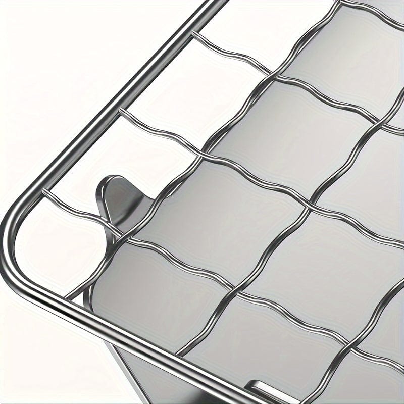 Campingbrændeovn med grill, rustfrit stål, bærbar 1 stk.