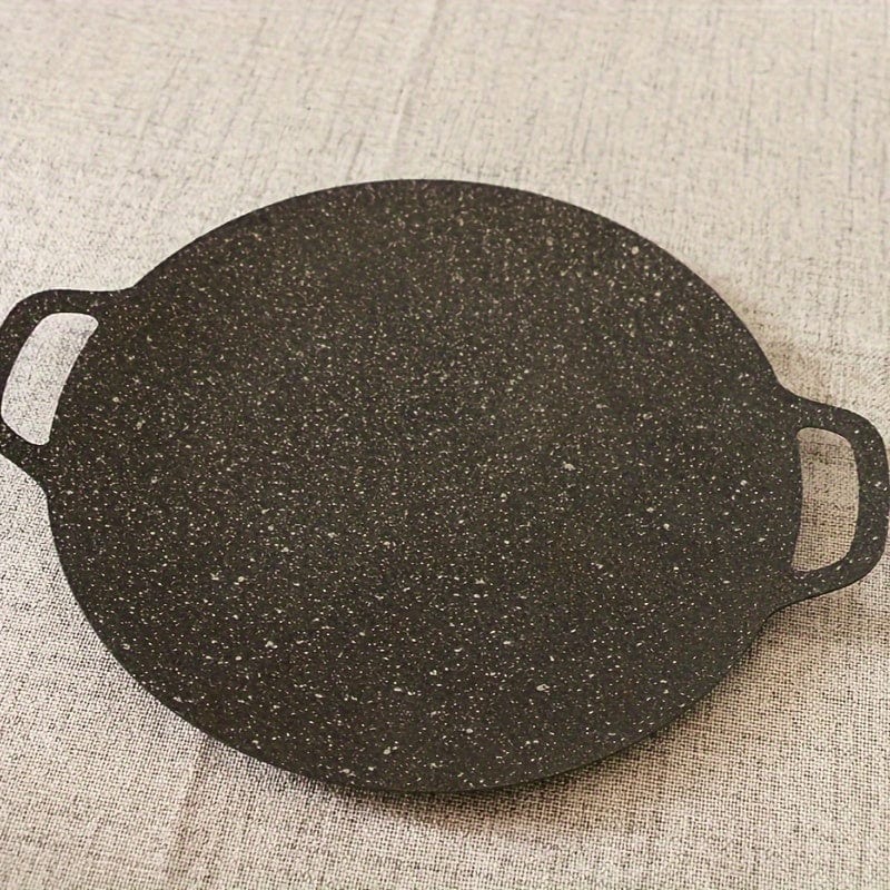 Grillpande i støbejern, rund form, non-stick belægning i Maifan-sten, grillpande med håndtag - NK103563