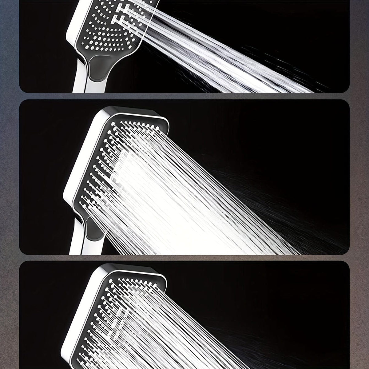 Firkantet justerbart brusehoved, superladet ABS, termostatisk spray, vandsparer, badeværelsestilbehør