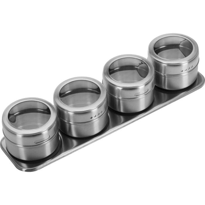 Opbevaringsglas i metal til krydderier og formalede fødevarer