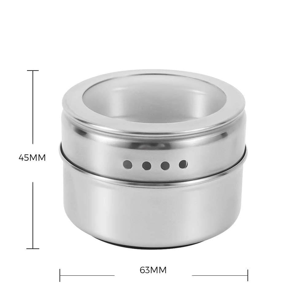 Opbevaringsglas i metal til krydderier og formalede fødevarer