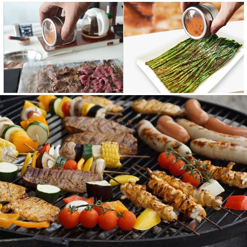 Opbevaringsglas i metal til krydderier og formalede fødevarer