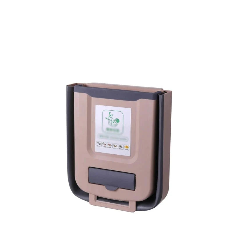 Sammenklappelig vægmonteret køkkenkasse, hængende opbevaring i skabet, praktisk og miljøvenlig khaki / S