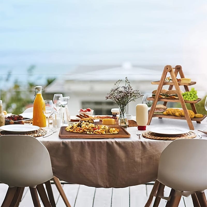 Rustik kageholder i træ - Miljøvenlig frugt- og snackholder til fester og boligindretning (ID: LY129567) Modern Minimalist