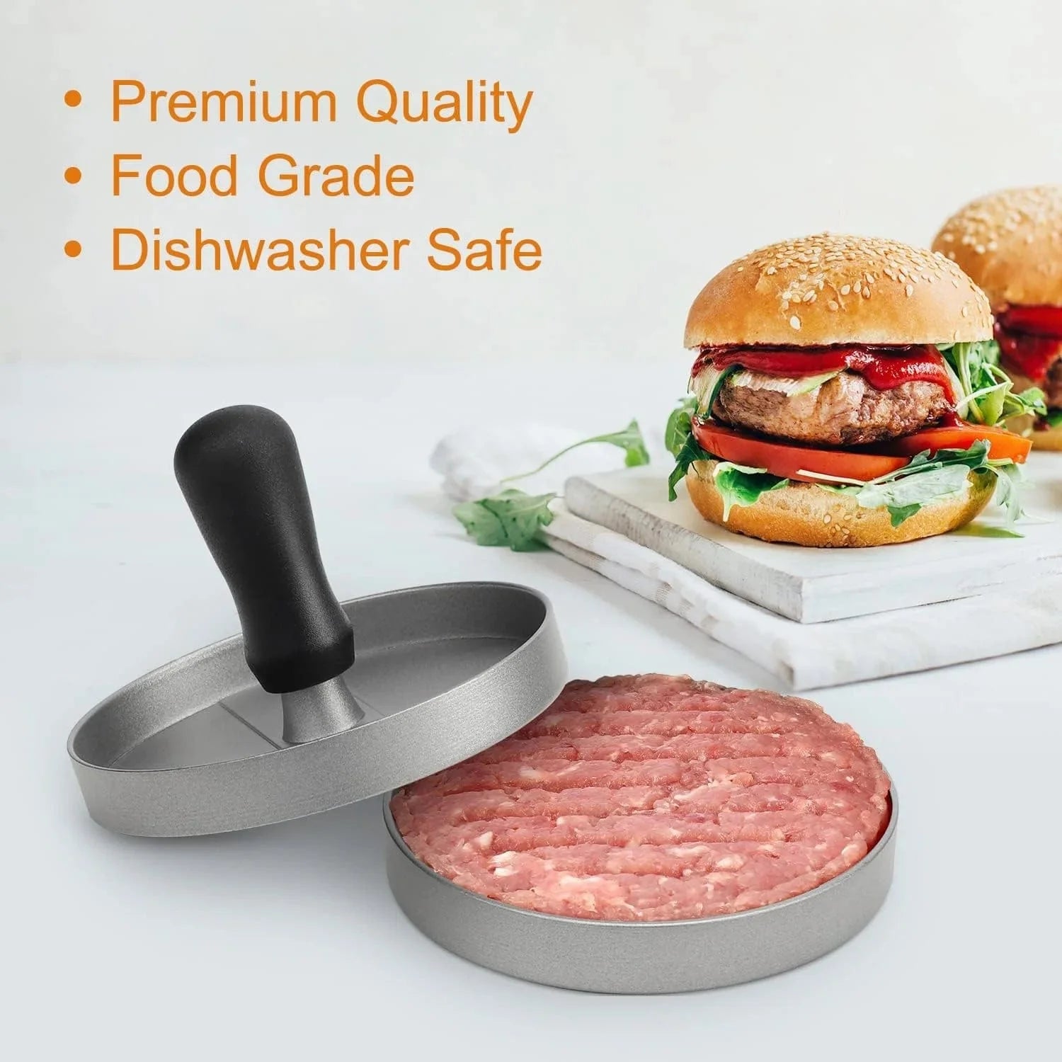 Non-stick burgerpresse med bagepapir