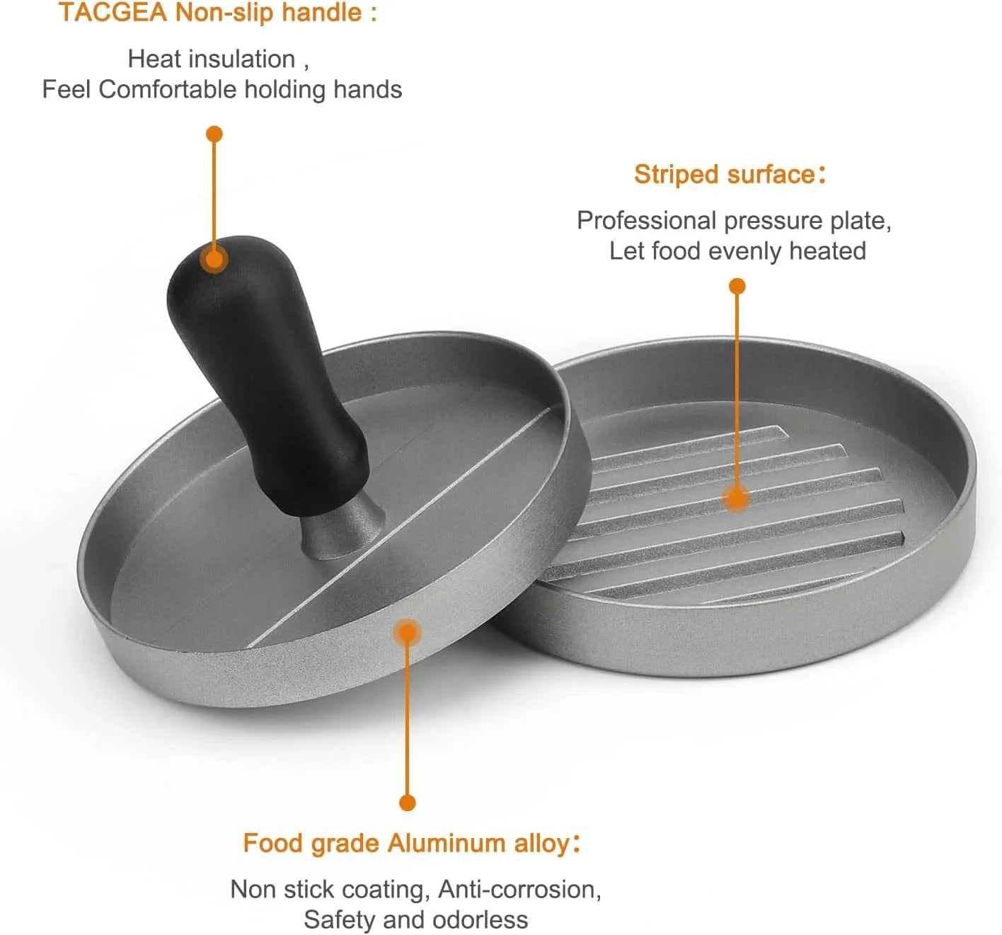 Non-stick burgerpresse med bagepapir